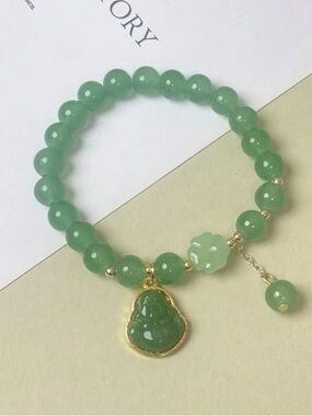 1pc Murano Glass Four Leaf Clover Buddha Pendant